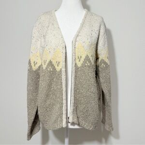 Cozy Vintage Beige Knit Zip Sweater